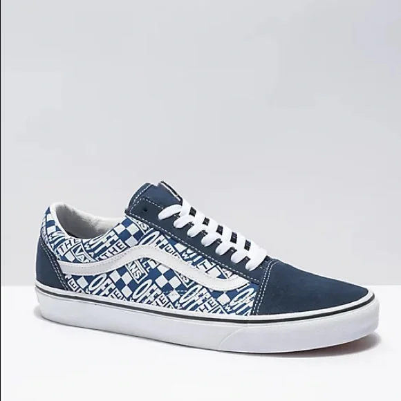 dress blue old skool vans Size 8